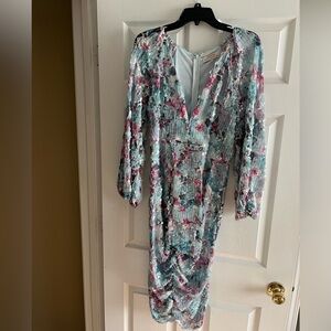 Boohoo multi colored sequin formal dress